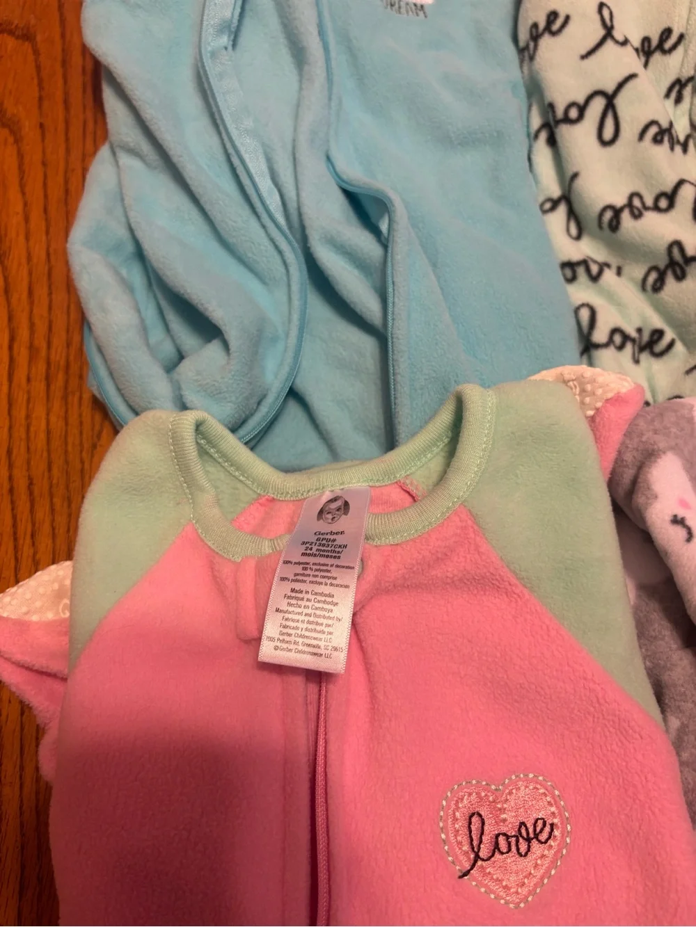 Gerber Girls' Mixed Color One-Piece Sleepers - Pack of 6 24 Months
